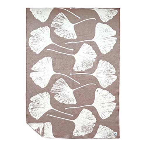 JOWOLLINA Wendedecke Wolldecke Plaid Kuscheldecke Öko-Wolle 130x200 cm, Ginkgo (Chai Latte) von JOWOLLINA