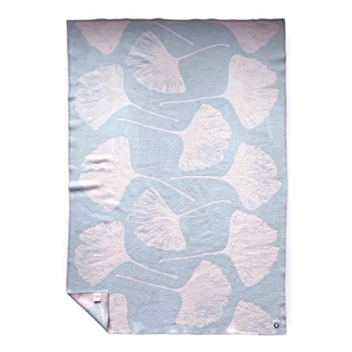 JOWOLLINA Wolldecke Plaid aus Norwegischer Wolle 130x200 cm, Ginkgo Pink Quartz von JOWOLLINA