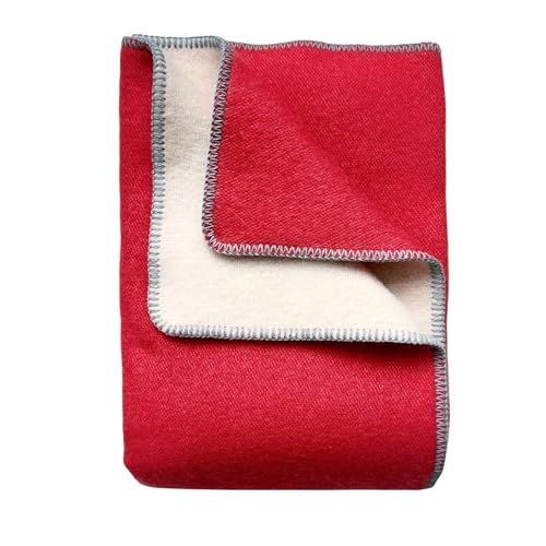 JOWOLLINA WoolOnly Doubleface Wendedecke Plaid aus norwegischer Wolle 130×200 cm (Coral) von JOWOLLINA