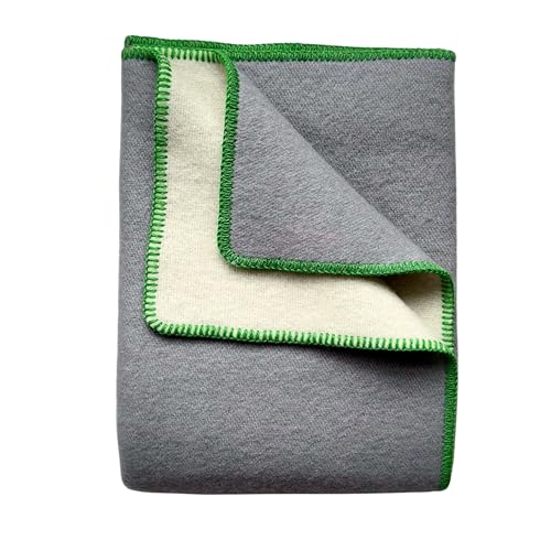 JOWOLLINA WoolOnly Doubleface Wendedecke Plaid aus norwegischer Wolle 130×200 cm (Grey/Green Apple) von JOWOLLINA