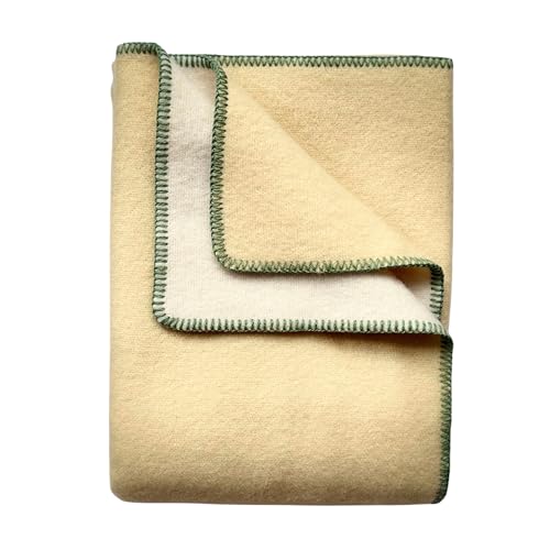 JOWOLLINA WoolOnly Doubleface Wendedecke Plaid aus norwegischer Wolle 130×200 cm (Vanilla) von JOWOLLINA
