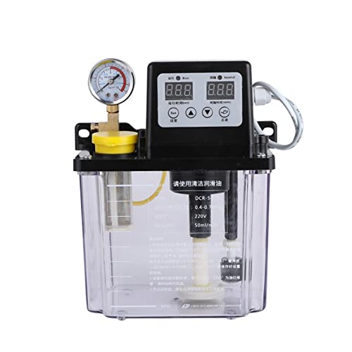 Cnc Elektromagnetische Schmierpumpe Öler 0,5/1/2 Liter Schmiermittelpumpe Automatische Schmierölpumpe Ölinjektoren(0.5LPressure gauge) von JOXLOVER