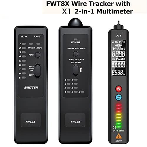 JOXLOVER Glasfasertester, Optischer Leistungsmesser, Fwt8x. Dual-Modus-Netzwerk-Draht-Tracker-Kabel-Toner RJ45 RJ11. Genaues Ethernet. LAN Tracer Analyzer Detector Line Finder(FWT8X-X1 Kit) von JOXLOVER