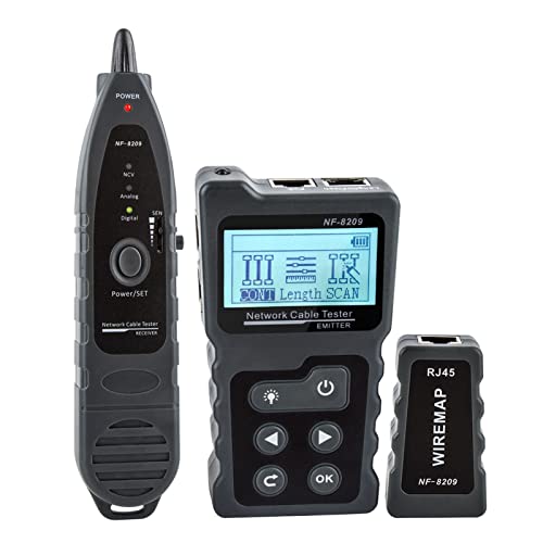 JOXLOVER Glasfasertester, Optischer Leistungsmesser, LCD Display-Messlänge-Tracker NF-8209. Kabel Piepen Draht-Checker-Testnetzwerk-Tool-Scan-Kabel-Wiremap-Tester JOXLOVER Glasfasertester, Optischer Leistungsmesser, LCD Display-Messlänge-Tracker NF-8209. Kabel Piepen Draht-Checker-Testnetzwerk-Tool-Scan-Kabel-Wiremap-Tester von JOXLOVER