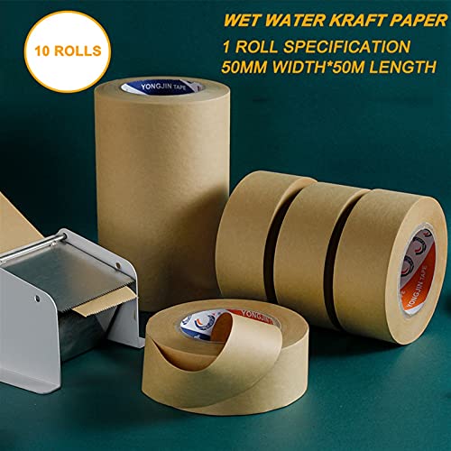 Multifunktionshandbuch Nass Wasser Kraftpapierschneider Nass Wasserversiegelung Schneiden Kraftpapierbandmaschine Paket Werkzeuge(10 rolls 50mmx50m) von JOXLOVER