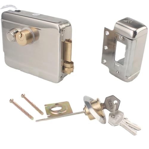 Toröffner-Set, Elektrische Steuerschloss Elektronische Magnettürschloss for 1 2V DC. Zugriffskontrollsystem-Video-Intercom-Türsprechanlage Für Einfahrten(B Right Open 1) von JOXLOVER