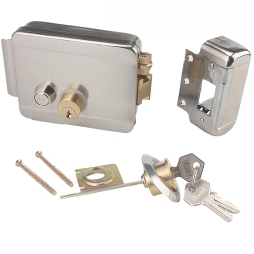 Toröffner-Set, Elektrische Steuerschloss Elektronische Magnettürschloss for 1 2V DC. Zugriffskontrollsystem-Video-Intercom-Türsprechanlage Für Einfahrten(C Left Open 2) von JOXLOVER