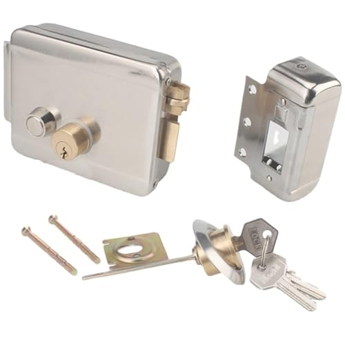 Toröffner-Set, Elektrische Steuerschloss Elektronische Magnettürschloss for 1 2V DC. Zugriffskontrollsystem-Video-Intercom-Türsprechanlage Für Einfahrten(D Right Open 2) von JOXLOVER