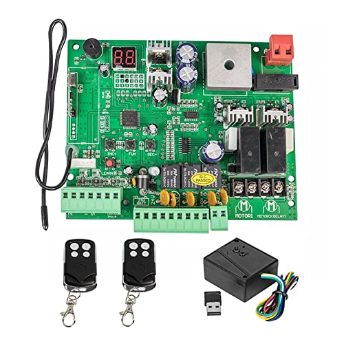 Toröffner-Set, Universelle 12-V-/24-V-Leiterplatte for automatische Doppelarm-Drehtoröffner-Steuerplatine Smart Control Center-System for Auffahrt Für Einfahrten(2 remote 1 Sensor) von JOXLOVER