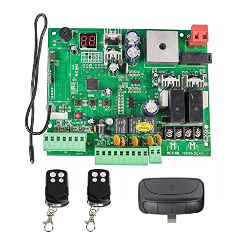 Toröffner-Set, Universelle 12-V-/24-V-Leiterplatte for automatische Doppelarm-Drehtoröffner-Steuerplatine Smart Control Center-System for Auffahrt Für Einfahrten(2 remote 1 buttom) von JOXLOVER