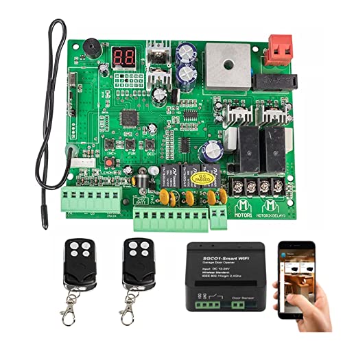 Toröffner-Set, Universelle 12-V-/24-V-Leiterplatte for automatische Doppelarm-Drehtoröffner-Steuerplatine Smart Control Center-System for Auffahrt Für Einfahrten(2 remote 1 wifi) von JOXLOVER