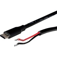 Strom-Kabel [1x usb 2.0 Stecker c - 1x offene Kabelenden] 1 m Schwarz - Joy-it von JOY-IT
