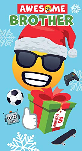 Offizielle JoyPixel Emoji-Weihnachtskarte"Awesome Brother" von JOY PIXELS