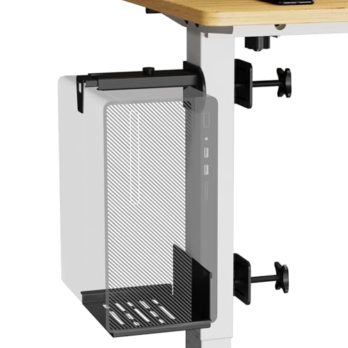 JOY worker Klemmbare Schreibtischbein-PC-Halterung, kein Bohren unter dem Schreibtisch, PC-Halterung, verstellbare Höhe und Breite, Computergehäuse, CPU-Halterung, hält bis zu 15 kg, passend für die von JOY worker