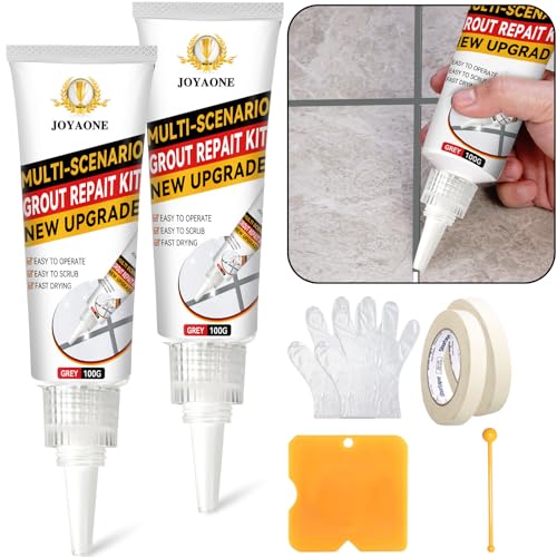 Fliesen Reparatur Set mit Fliesenmörtel und Spachtel, 2 Packungen Grau Fugenmasse,Selbsthärtender Fugensand - Einfach Anzuwenden, Fugenstift Verblasst Nicht und Blättert Nicht Leicht ab Fliesen Reparatur Set mit Fliesenmörtel und Spachtel, 2 Packungen Grau Fugenmasse,Selbsthärtender Fugensand - Einfach Anzuwenden, Fugenstift Verblasst Nicht und Blättert Nicht Leicht ab von JOYAONE
