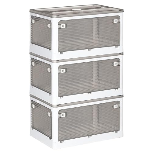 JOYBOS Set mit 3 faltbaren Aufbewahrungsboxen, Weiß, 116 l von JOYBOS
