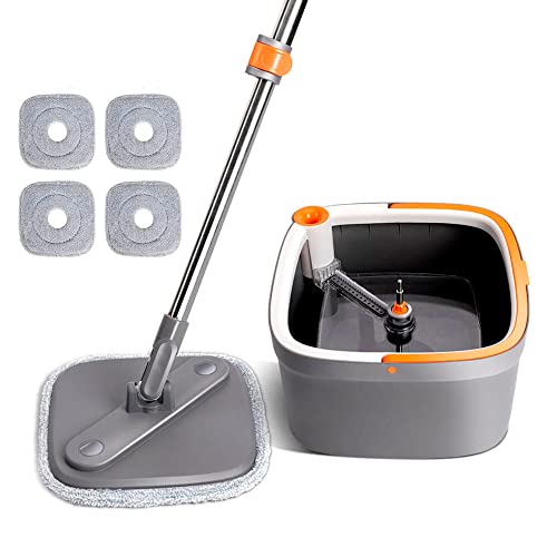 Joybos Easy Washing Square Spin Mop und Bucket System mit 4 Nachfüllungen von JOYBOS