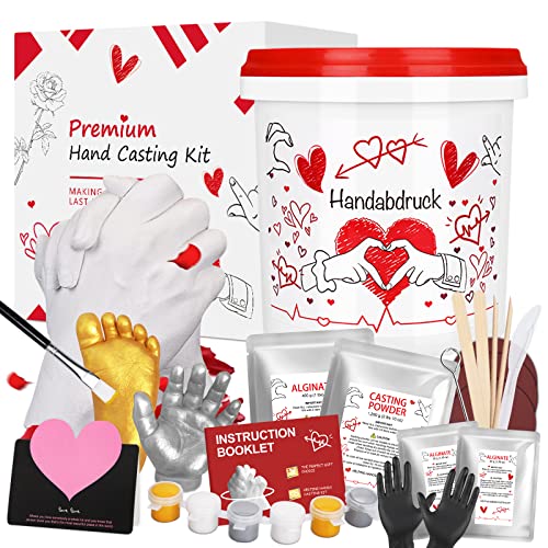 JOYBOY 3D Handabdruck Set für Paare,Gipsabdruck Set für DIY Hände-Skulptur - Partner und Pärchen Geschenke für Frauen und Erwachsene als Hochzeitstag, Jahrestag-Geschenk, Valentinstag, Weihnachten von JOYBOY