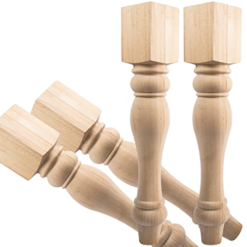 JOYCEMALL 73x9cm Holz Tischbeine, 4er Set Rustikal Landhaus Massivholz Gedrechselte DIY Ersatz Möbelfüße für Esstisch Stuhl Couchtisch Sitzbank Kochinsel von JOYCEMALL