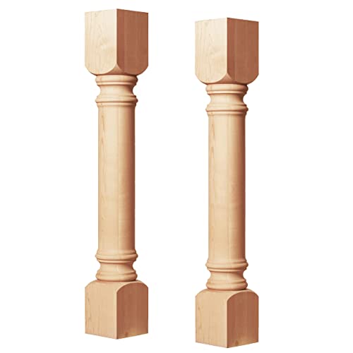 JOYCEMALL 90x12cm Kochinsel Holz Tischbeine, 2er Set Klassisch Massivholz Säulen DIY Ersatz Möbelfüße für Kücheninsel Esstisch Couchtisch von JOYCEMALL