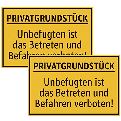 Privatgrundstück Schild, JOYCEMALL 2er Set Betreten und Befahren verboten Warnschilder Hinweisschild für Privatweg Zutritt verboten Durchgang Privat aus PVC Hartschaumplatte mit Aufkleber 30x20cm von JOYCEMALL