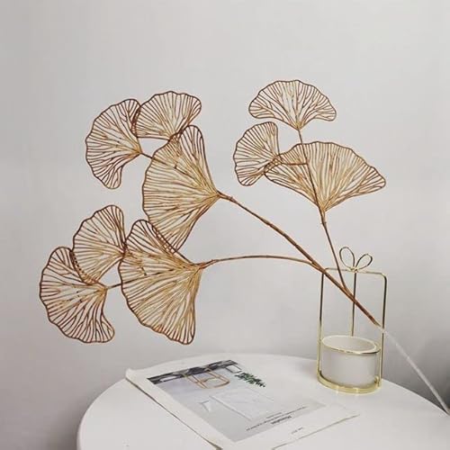 Gefälschte Hochzeit Ginkgo Blatt Blumen Zweig Künstliche Ginkgo Blätter Home Shop Decor-Champagner von JOYDREAMDESIGN