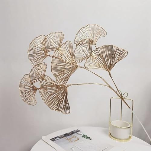 Gefälschte Hochzeit Ginkgo-Blatt-Blumen-Zweig Künstliche Ginkgo-Blätter Home Shop Decor-Gold von JOYDREAMDESIGN