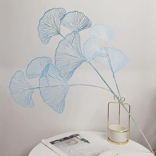 Gefälschte Hochzeit Ginkgo-Blatt-Blumen-Zweig künstliche Ginkgo-Blätter Home Shop Decor-Himmelblau von JOYDREAMDESIGN