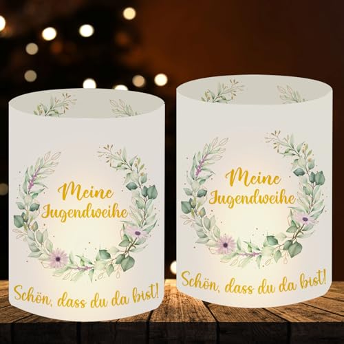 12 Windlicht Jugendweihe Deko Junge Mädchen, Meine Jugendweihe Tischdeko Partyzubehör Set, Geeignet für Teelichter oder Kerzen 12 Windlicht Jugendweihe Deko Junge Mädchen, Meine Jugendweihe Tischdeko Partyzubehör Set, Geeignet für Teelichter oder Kerzen von JOYEASE