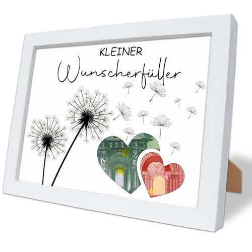 JOYEASE Wunscherfüller Geldgeschenk Bilderrahmen - coole Pusteblume Geldgeschenke Verpackung - Glück verschenken zum Geburtstag Hochzeit Reise Jugendweihe(Weiß) von JOYEASE