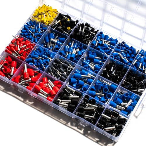 JOYELEC 1000 Stück E 0,5-6,0 mm² Crimping elektrische Kabelschuhe, enthält elektrische Terminals, Aderendhülsen für Doppelkabelenden, geeignet für industrielle Haushaltsschaltung von JOYELEC