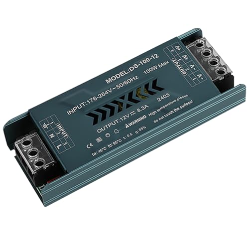 JOYELEC 100W 12V 8.3A LED Trafo Treiber Netzteil Schlankes LED-Schaltnetzteil für Heimtechnik Eingang Treiber Transformator AC110V AC230V auf DC12V Ausgang geeignet für Niederspannungs-Lichtleisten von JOYELEC