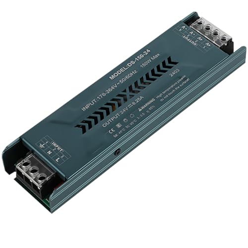 JOYELEC 150W 24V 6.25A LED Trafo Treiber Netzteil Schlankes LED-Schaltnetzteil für Heimtechnik Eingang Treiber Transformator AC230V auf DC24V Ausgang geeignet für Niederspannungs-Lichtleisten von JOYELEC