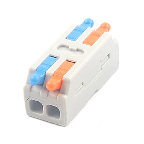 JOYELEC 18 Stück Verbindungsklemmen,D2-2 Schnellanschlussklemme Kabelverbinder,Kompakten Steckklemmen 2 Eingänge/2 Ausgänge, Kabel 0.08-2.5(4.0) mm²,250V,32A Leiter Klemme von JOYELEC