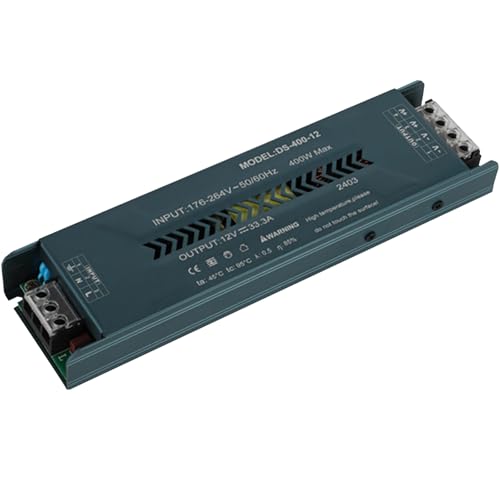 JOYELEC 400W 12V 33.3A LED Trafo Treiber Netzteil Schlankes LED-Schaltnetzteil für Heimtechnik Eingang Treiber Transformator AC230V auf DC12V Ausgang geeignet für Niederspannungs-Lichtleisten von JOYELEC
