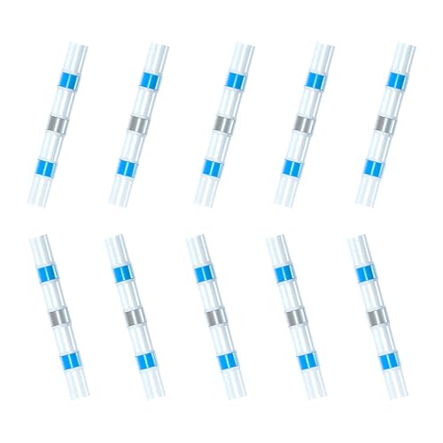 JOYELEC 95stk Kabelverbinder，Lötverbinder mit Schrumpfschlauch，16-14AWG(1.5mm²-2.5mm²) Wasserdicht Schrumpfverbinder，Schrumpfschweißen Stoßverbinder (95 Stücke blau in Säcken) von JOYELEC