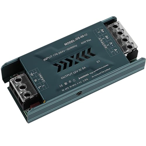 JOYELEC 60W 12V 5A LED Trafo Treiber Netzteil Schlankes LED-Schaltnetzteil für Heimtechnik Eingang Treiber Transformator AC110V AC230V auf DC12V Ausgang geeignet für Niederspannungs-Lichtleisten von JOYELEC