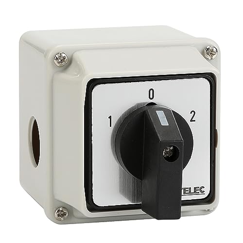 JOYELEC 3-Position Universal-Nockenschalter(An-Aus-An)，Universal-Nockenschaltermit Hauptschalter-Außenbox,Ui660V Ie20A Universal Umschalter,8 Klemmen Wechselschalter von JOYELEC