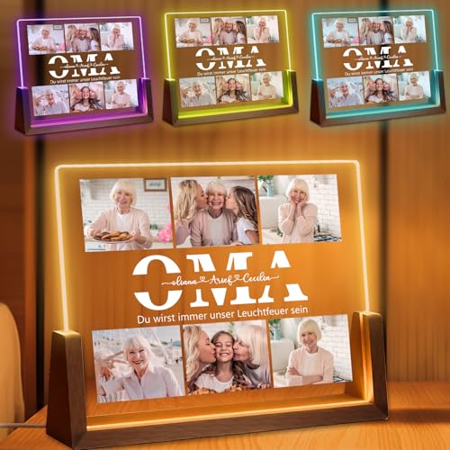 JOYENDER Personalisierte Foto Geschenke für Oma von Enkel Lieblingsmensch Geschenk Großeltern Geschenk Bilderrahmen Groß Sinnvolle Geschenke Omas Geburtstagsgeschenk Oma Fotocollage Selbst Gestalten von JOYENDER