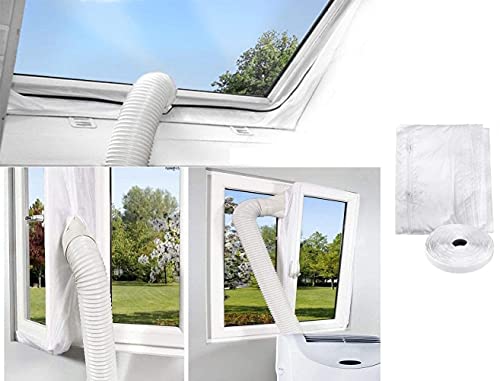MKISHINE 400CM Fensterabdichtung Für Mobile Klimageräte und Abluft-Wäschetrockner Hot Air Stop zum Anbringen an Fenster, Dachfenster, Flügelfenster (Fensterabdichtung) von MKISHINE
