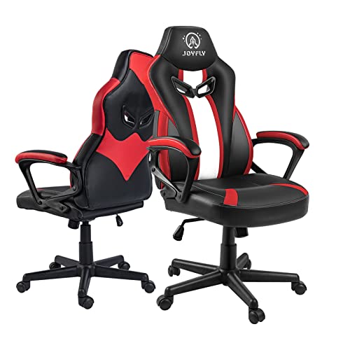 JOYFLY Gaming Stuhl Ergonomischer Gamer Stuhl mit Lordosenstütze PC-Stuhl mit Höhenverstellbar Racing Stil Bürostuhl, Erwachsene Junge(Rot) von JOYFLY