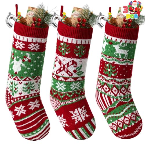 JOYIN 3 Pack 45.7cm Gestrickte, große rustikale Zopfmuster Nikolausstrumpf-Nikolausstiefel für für Weihnachten Familien Feiertagsdekorationen Weihnachtsbaum JOYIN 3 Pack 45.7cm Gestrickte, große rustikale Zopfmuster Nikolausstrumpf-Nikolausstiefel für für Weihnachten Familien Feiertagsdekorationen Weihnachtsbaum von JOYIN