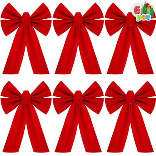 JOYIN 6 Stück weihnachtliche rote Samtschleifen Weihnachtsschleifen für den Baum dekorative große Weihnachtsschleifen für Innen und Feiertagsdekorationen Weihnachtskränze Dekorationen JOYIN 6 Stück weihnachtliche rote Samtschleifen Weihnachtsschleifen für den Baum dekorative große Weihnachtsschleifen für Innen und Feiertagsdekorationen Weihnachtskränze Dekorationen von JOYIN