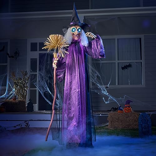 JOYIN Animatronic-Dekoration für Halloween, gruselige Halloween-Dekoration, Hexe mit LED-Augen und gruseligen Geräuschen, lebensgroße animierte Halloween-Dekorationen für Außenbereich oder Spukhaus, JOYIN Animatronic-Dekoration für Halloween, gruselige Halloween-Dekoration, Hexe mit LED-Augen und gruseligen Geräuschen, lebensgroße animierte Halloween-Dekorationen für Außenbereich oder Spukhaus, von JOYIN