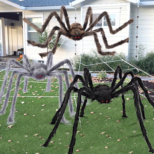 JOYIN Halloween-Spinnen für den Außenbereich, Halloween-Dekoration im Freien, künstliche haarige Riesenspinnen für Hof, Rasen, Veranda, Dekoration, Spukhaus, gruselige Requisite (150 cm, schwarz, 119 JOYIN Halloween-Spinnen für den Außenbereich, Halloween-Dekoration im Freien, künstliche haarige Riesenspinnen für Hof, Rasen, Veranda, Dekoration, Spukhaus, gruselige Requisite (150 cm, schwarz, 119 von JOYIN
