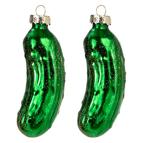 Joiedomi Weihnachtsgurke Ornament Glas geblasenes Ornament 2-teiliges Set Handgefertigte Glasgeblasene Ornamente für Weihnachtsbaumschmuck Weihnachtsfeier Joiedomi Weihnachtsgurke Ornament Glas geblasenes Ornament 2-teiliges Set Handgefertigte Glasgeblasene Ornamente für Weihnachtsbaumschmuck Weihnachtsfeier von JOYIN