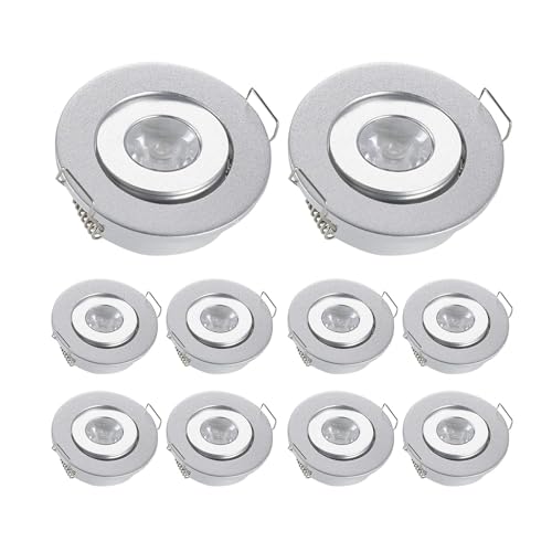 JOYINLED 10er-Pack 3 W Mini-Einbaustrahler Kaltweiß Kleiner Ausschnitt Lochgröße 4-4,5 cm mit LED-Treiber, Mini-Schwenkstrahler für DIY Vitrinenbeleuchtung Zuhause, 6000K von JOYINLED