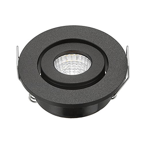 nicht dimmbar 10Pack 3 W kleine COB LED Einbaustrahler 230V Kaltweiß 6000K runde Einbaustrahler mit LED-Treiber schwenkbare Mini-Downlights Ausschnitt Loch Größe 40-45mm für Home Cabinet von JOYINLED