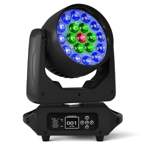 19x15W Moving Head LED DMX512 RGBW Lichteffekte Partylicht mit 16/24 Kanal Beam/Wash/Strobe/Ring Effect 4 in 1 Bühne Lichter DJ Lichter Lichtanlagefür Hochzeit Bar Disco Party und Nachtclub von JOYINLED