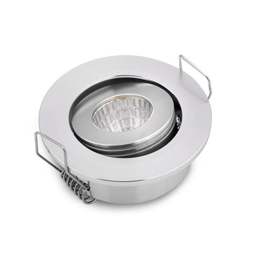Nicht Dimmbar 1PCS Warm White Small 3 W COB LED Recessed Ceiling Light, schwenkbare Mini-Strahler, Lochgröße 42-45 mm, 3000K silberne Farbe für Home Cabinet DIY von JOYINLED